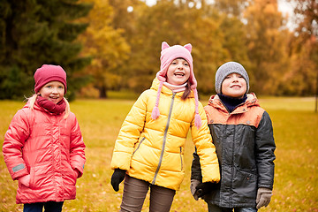 Image showing group of happy children in autumn park
