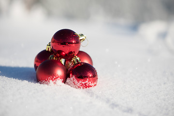 Image showing christmas ball in snow