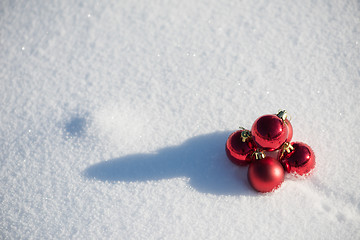 Image showing christmas ball in snow