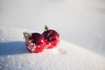 Image showing christmas ball in snow