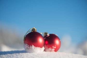 Image showing christmas ball in snow