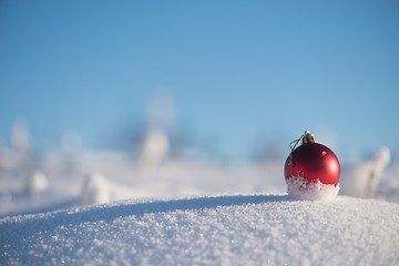 Image showing christmas ball in snow