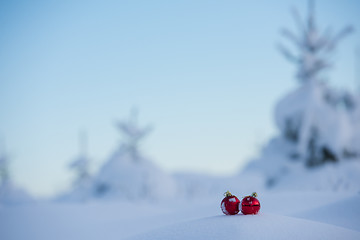 Image showing christmas ball in snow