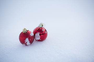 Image showing christmas ball in snow