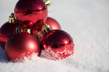 Image showing christmas ball in snow