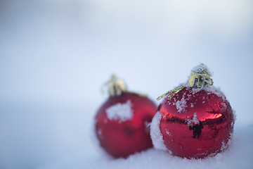 Image showing christmas ball in snow