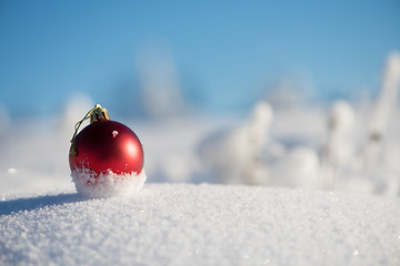 Image showing christmas ball in snow