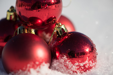 Image showing christmas ball in snow