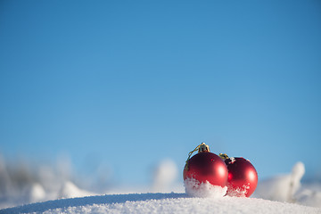 Image showing christmas ball in snow