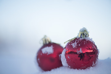 Image showing christmas ball in snow