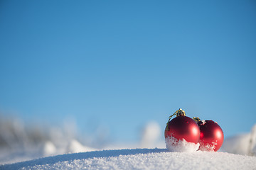 Image showing christmas ball in snow