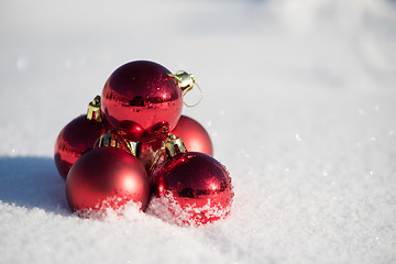 Image showing christmas ball in snow