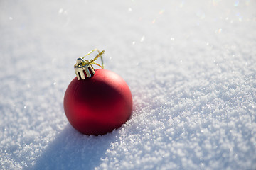 Image showing christmas ball in snow