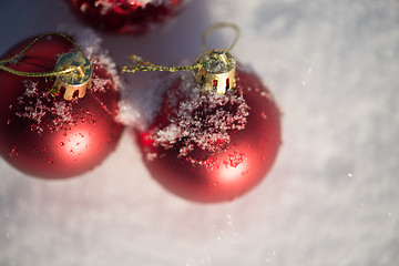 Image showing christmas ball in snow