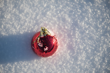 Image showing christmas ball in snow