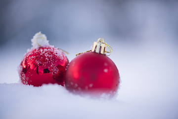 Image showing christmas ball in snow