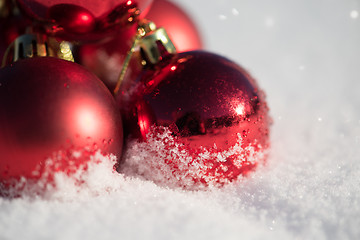 Image showing christmas ball in snow