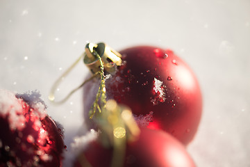 Image showing christmas ball in snow