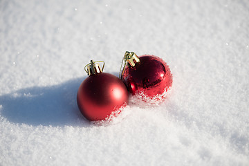 Image showing christmas ball in snow