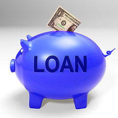 Image showing Loan Piggy Bank Means Money Loaned And Financing