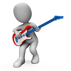 Image showing Rock Guitarist Shows Music Guitar Playing And Character