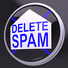 Image showing Delete Spam Shows Unwanted Undesired Trash Mail