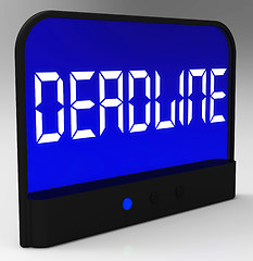 Image showing Deadline On Clock Shows Pressure And Countdown