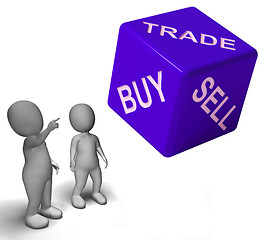 Image showing Buy Trade And Sell Dice Represents Business And Commerce