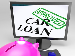 Image showing Car Loan Approved Shows Vehicle Credit Confirmed