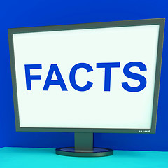 Image showing Facts Screen Shows True Information Wisdom And Knowledge