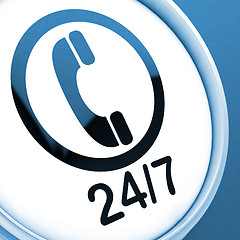 Image showing Twenty Four Seven Button Shows Open 24/7