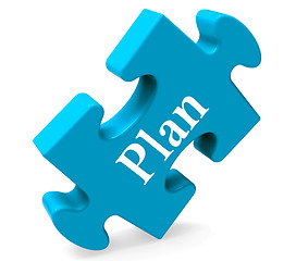 Image showing Plan Puzzle Shows Objectives Planning And Organizing