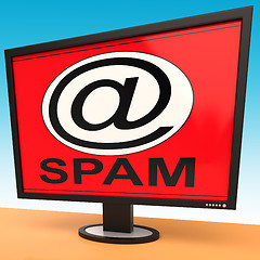 Image showing Spam Message Shows Unwanted And Malicious Spamming