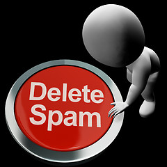 Image showing Delete Spam Button Showing Removing Unwanted Junk Email