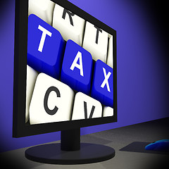 Image showing Tax On Monitor Showing Taxation