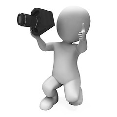 Image showing Photography Character Shows Photo Shoot Dslr And Photograph