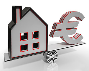 Image showing House And Euro Balancing Shows Investment