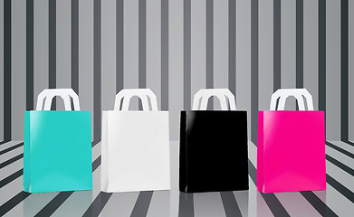 Image showing many blank shopping bags