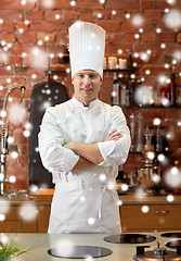 Image showing happy male chef cook in restaurant kitchen