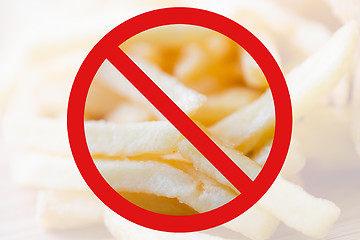 Image showing close up of french fries behind no symbol