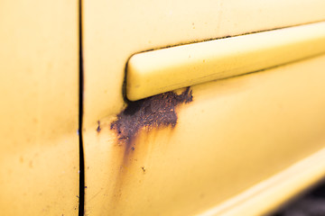 Image showing close up of rusty car door surface