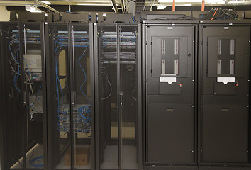 Image showing Racks in a Computer room