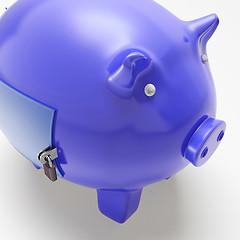 Image showing Piggybank With Closed Door Showing Financial Security