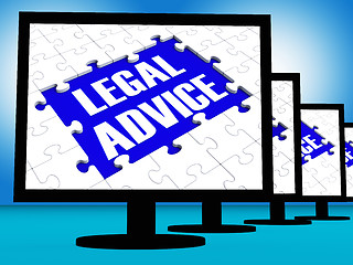 Image showing Legal Advice On Monitors Shows Legal Consultation