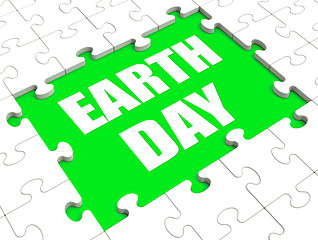 Image showing Earth Day Puzzle Shows Environment And Eco Friendly
