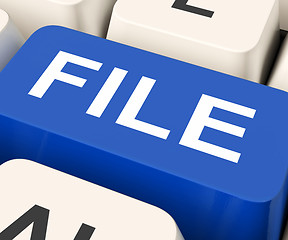 Image showing File Key Means Filing Or Data Files\r