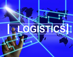 Image showing Logistics Screen Indicates Logistical Strategies and Internation