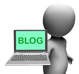 Image showing Blog Laptop Shows Blogging Or Weblog Internet Site