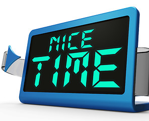 Image showing Nice Time Clock Means Enjoyable And Pleasant Experience