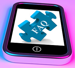 Image showing FAQ Smartphone Shows Frequently Asked Questions And Answers